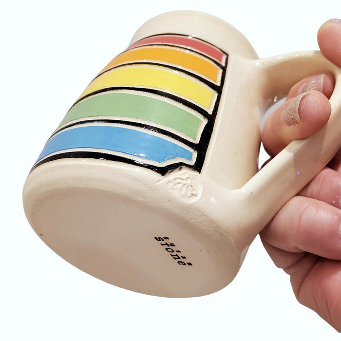 12oz Mug - Rainbow Stripes by Susan Stone Design