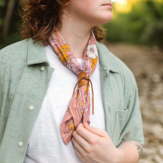 Bandana - Evangeline (Dusty Rose Floral) by Handker Bandanas