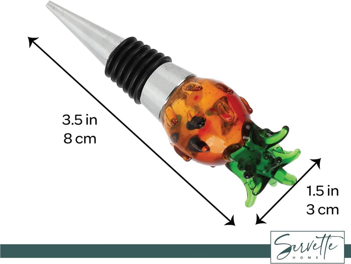 Glass Wine Bottle Stopper with Pineapple Top