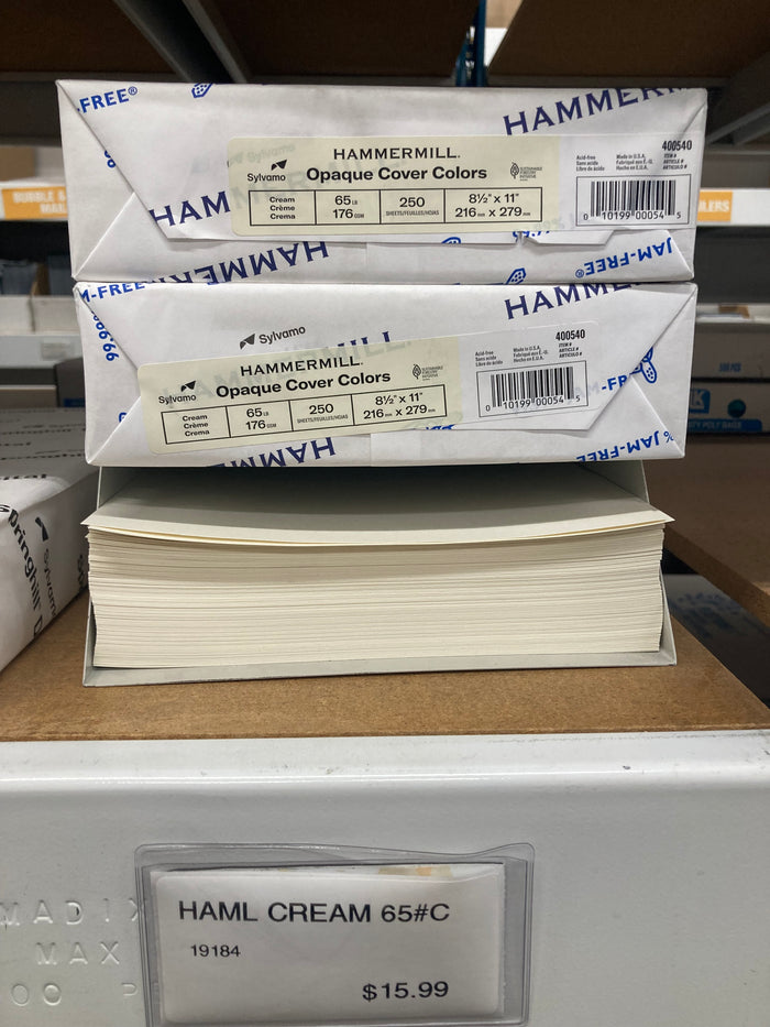 Hammermill Cream 65# 8.5x11