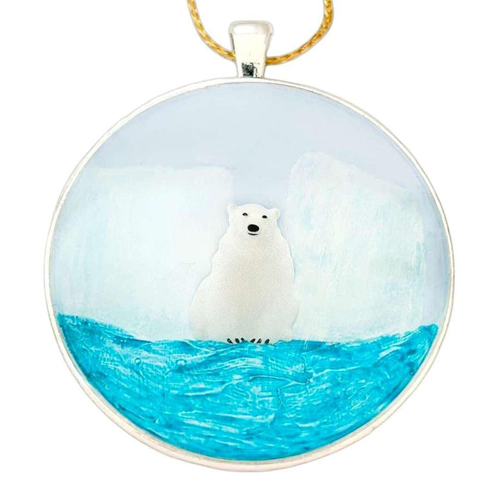 XVX211 $40 - Bear More Water - Round Resin Collage Ornament