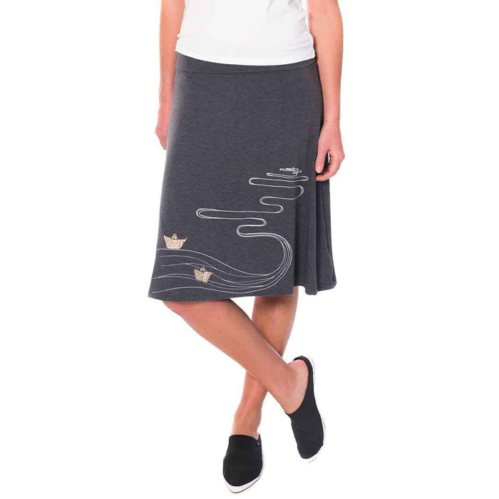 Skirt - Boats on the River - Charcoal Gray (Junior 3X Only) by Zoe's Lollipop