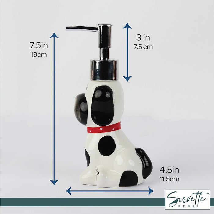 White Dog with Black Spots Soap Dispenser