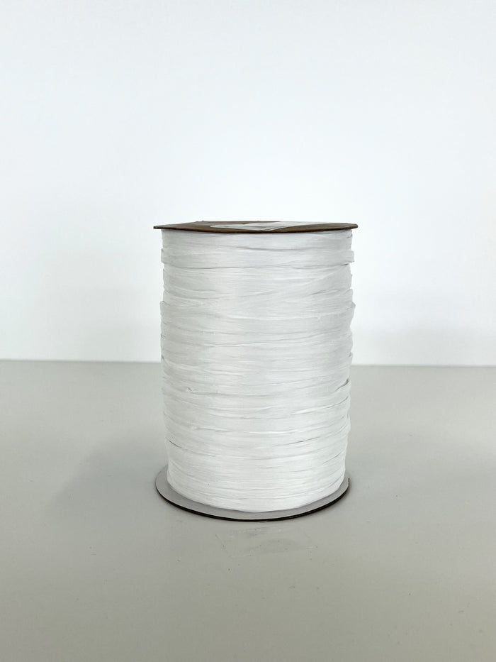 White Rayon Raffia Ribbon