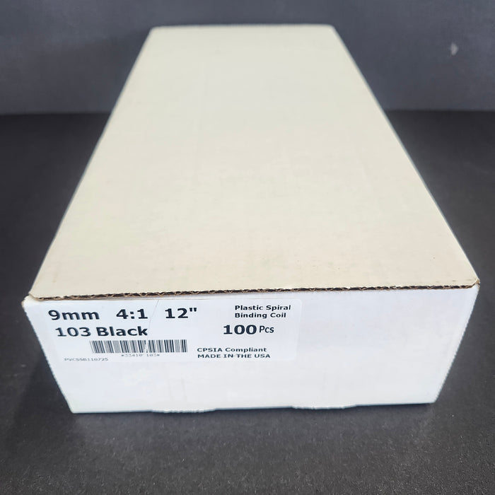 9mm Black Binding Coils