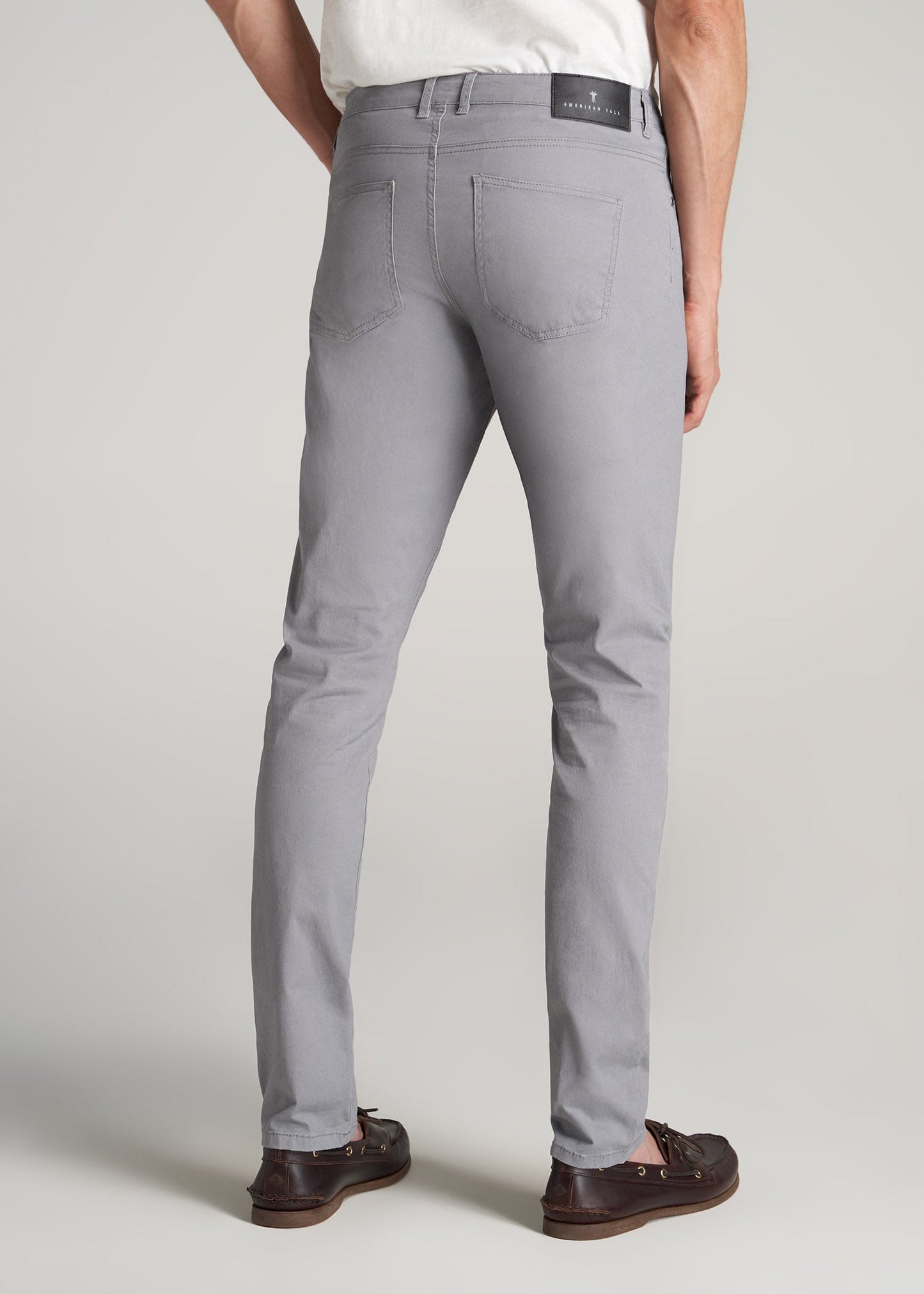 Carman TAPERED Fit Five Pocket Pants for Tall Men in Pebble Grey