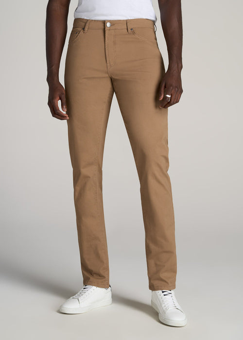 Carman TAPERED Fit Five Pocket Pants for Tall Men in Russet Brown
