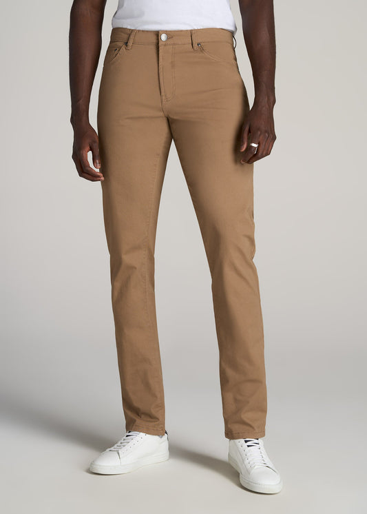 Carman TAPERED Fit Five Pocket Pants for Tall Men in Russet Brown