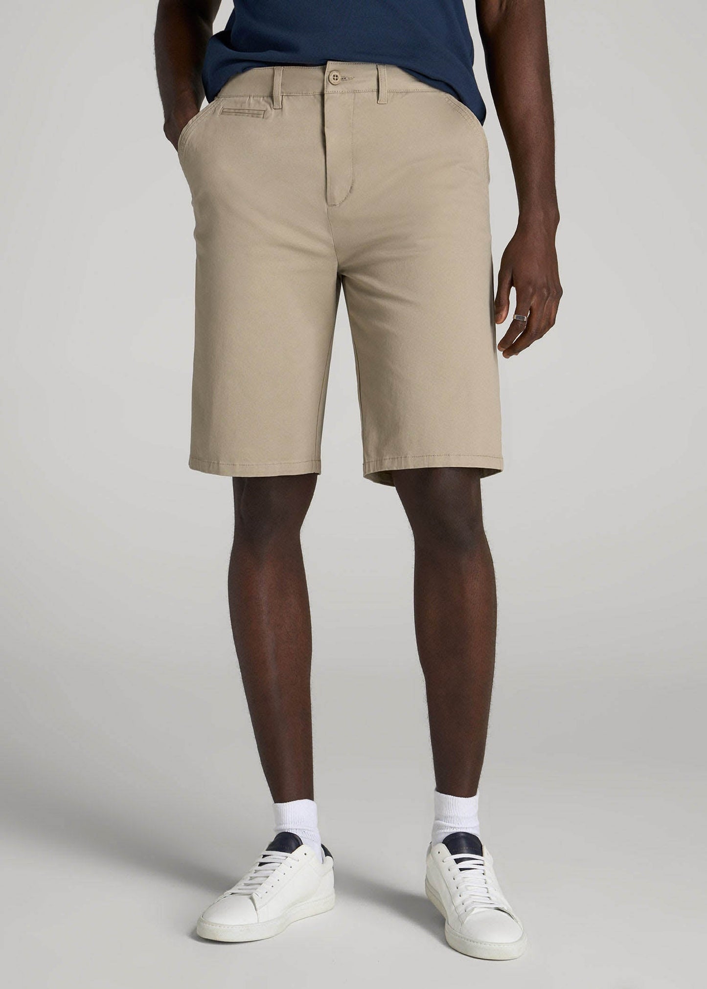 Chino Shorts for Tall Men in Desert Khaki