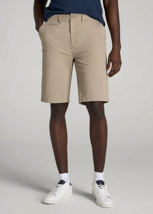 Chino Shorts for Tall Men in Desert Khaki