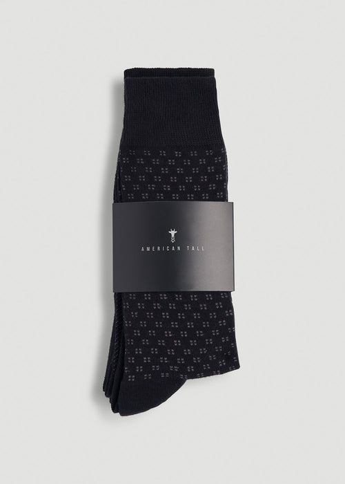 Dress Socks Size 14 to 17 (3-Pack) for Tall Men in Black