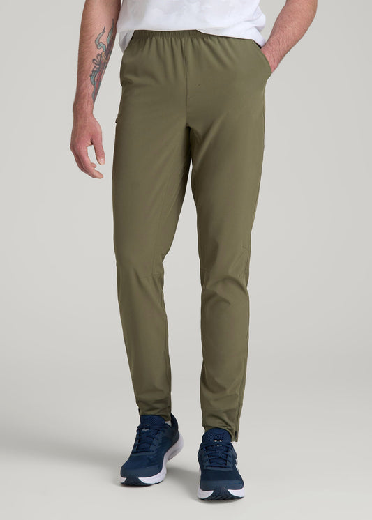 Featherweight Perforated Training Joggers for Tall Men in Olive