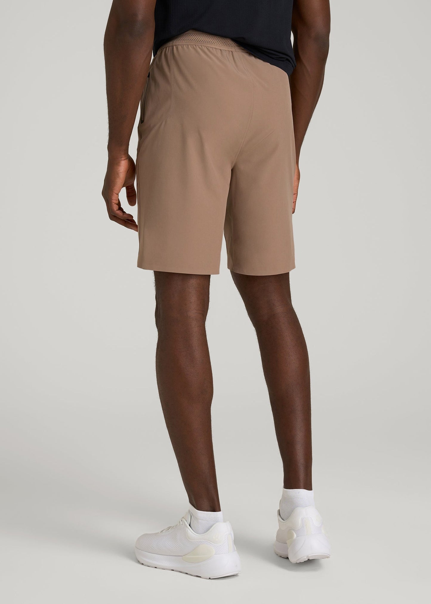 Featherweight Perforated Training Shorts for Tall Men in Dark Sand