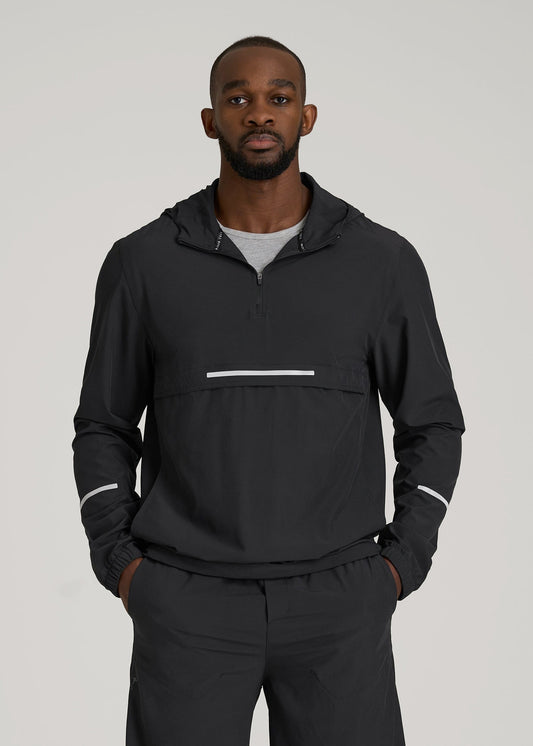 Featherweight Packable Anorak for Tall Men in Black