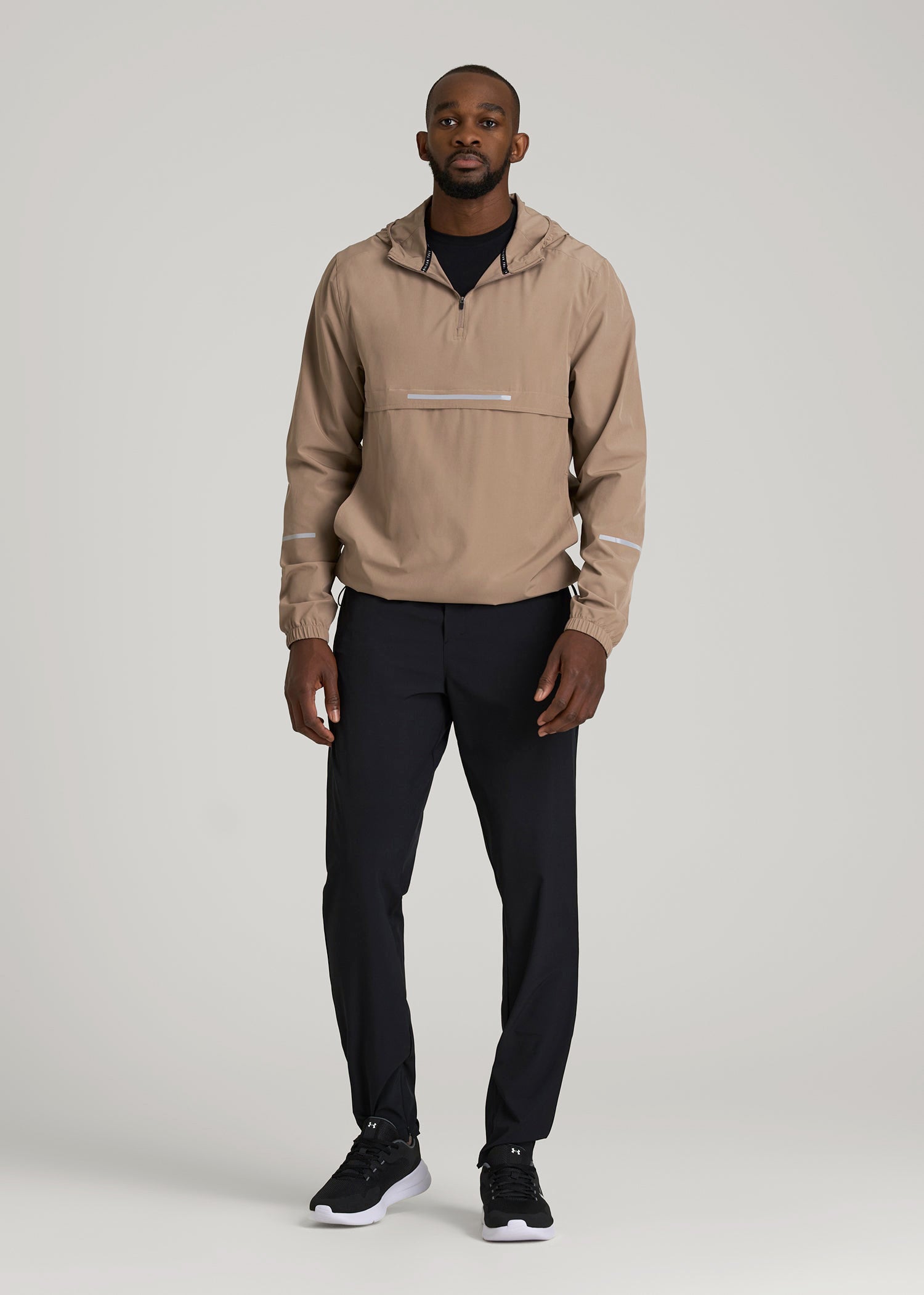 Featherweight Packable Anorak for Tall Men in Dark Sand