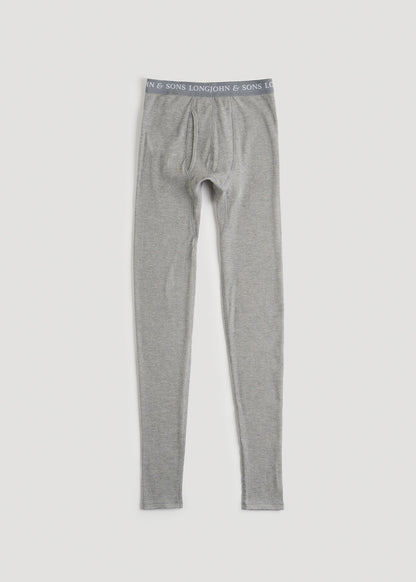 LJ&S Long Thermal Underwear for Tall Men in Grey Mix - Bottoms for Tall Men