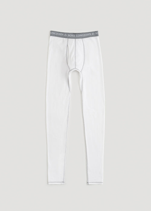 LJ&S Long Thermal Underwear for Tall Men in White