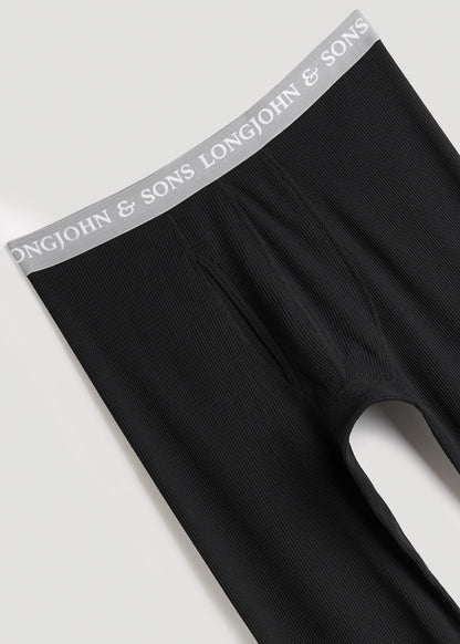 LJ&S Long Thermal Underwear for Tall Men in Black