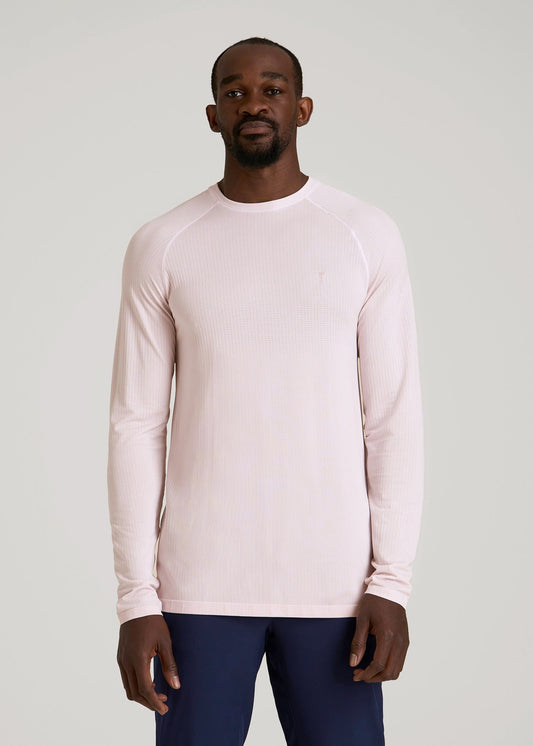 Long Sleeve Vented Performance Top for Tall Men in Grey Lilac