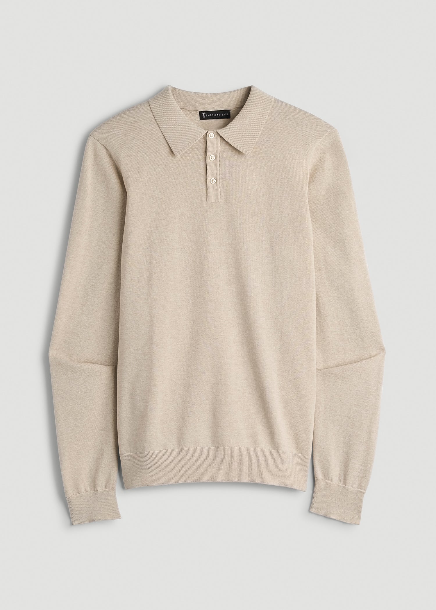 Polo Sweater for Tall Men in Vanilla Latte Mix