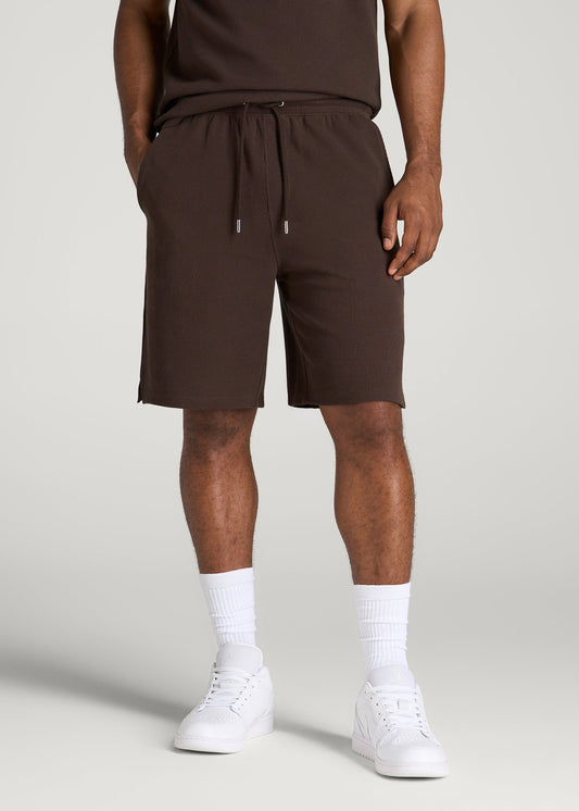 Micro Waffle Short for Tall Men in Espresso