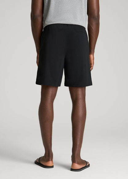 Stretch Swim Shorts for Tall Men in Deep Black