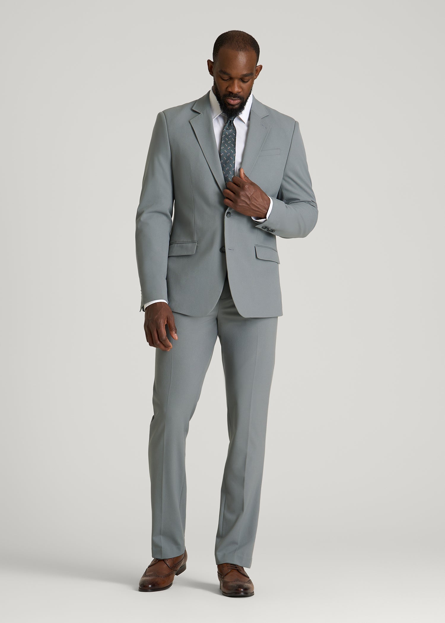 Suit Separates Pants for Tall Men in Stark Grey