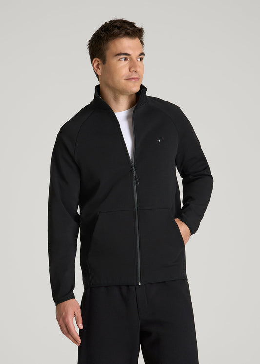 Tech Motion Fleece Full-Zip Jacket for Tall Men in Black