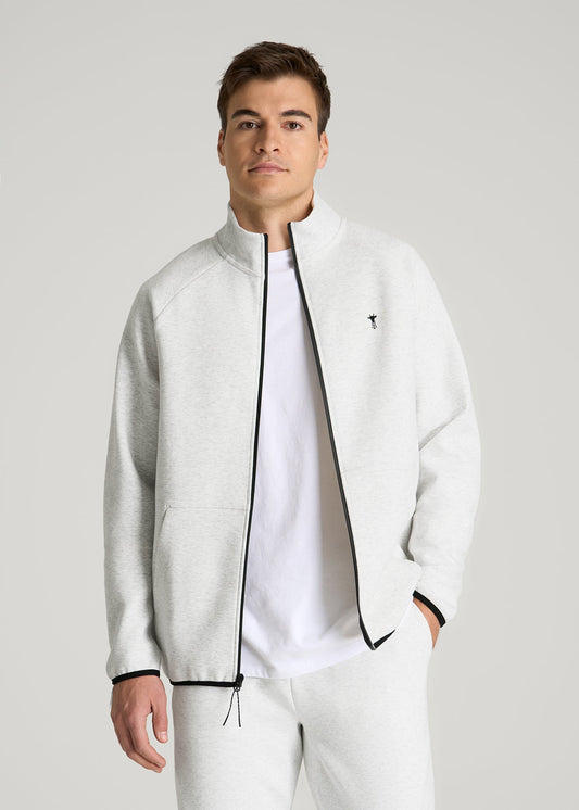 Tech Motion Fleece Full-Zip Jacket for Tall Men in Heather Frost