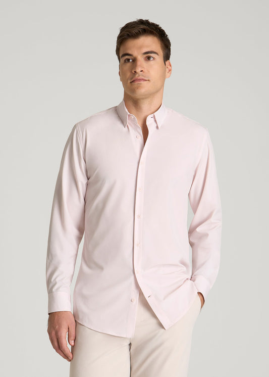 Traveler Stretch Dress Shirt for Tall Men in Grey Lilac