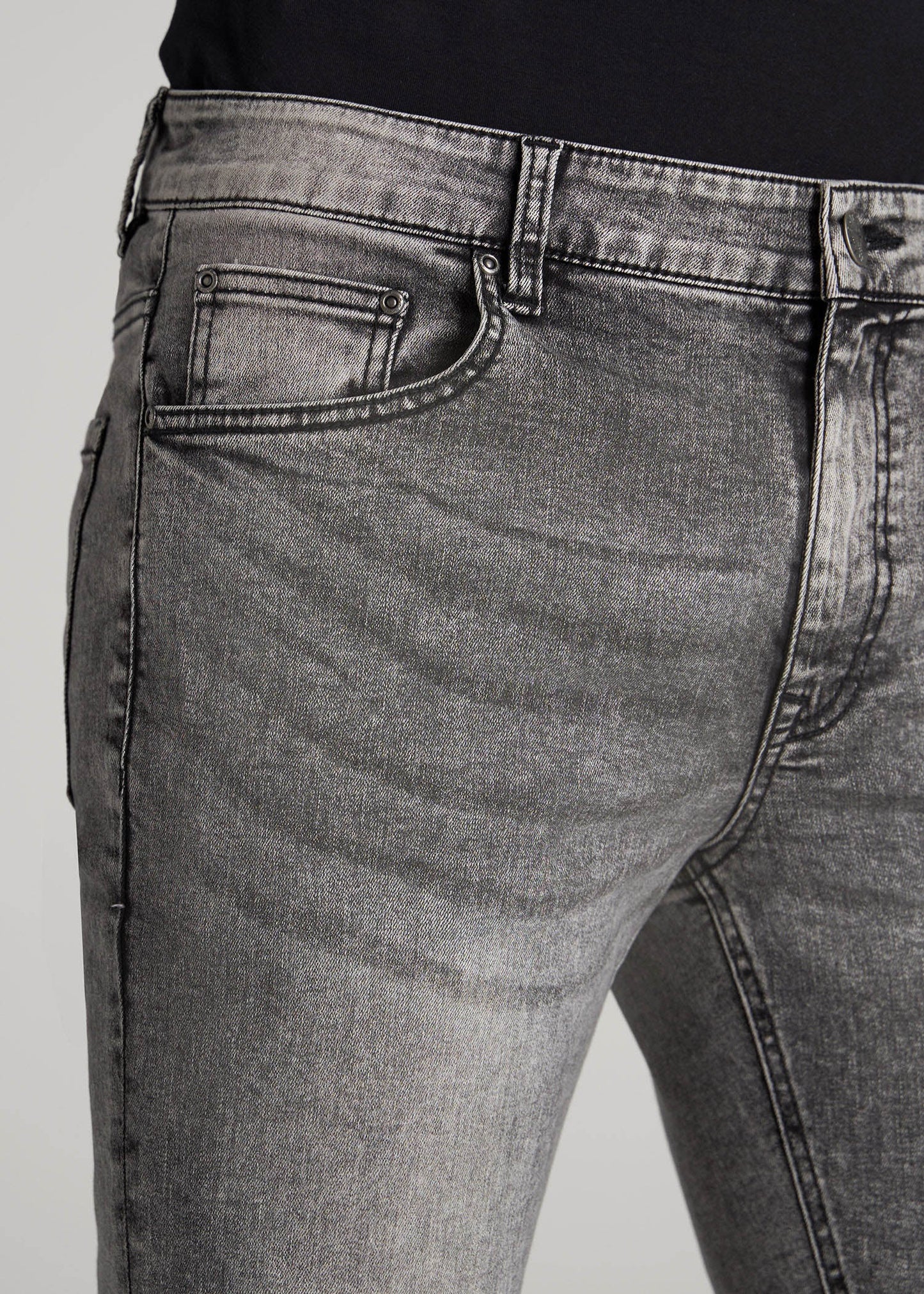 Travis SKINNY Jeans for Tall Men in Washed Faded Black