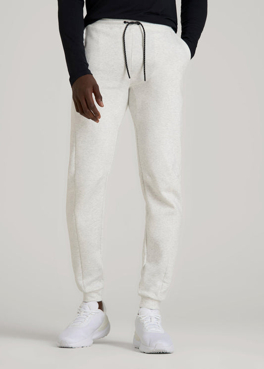 Tech Motion Fleece Joggers for Tall Men in Heather Frost