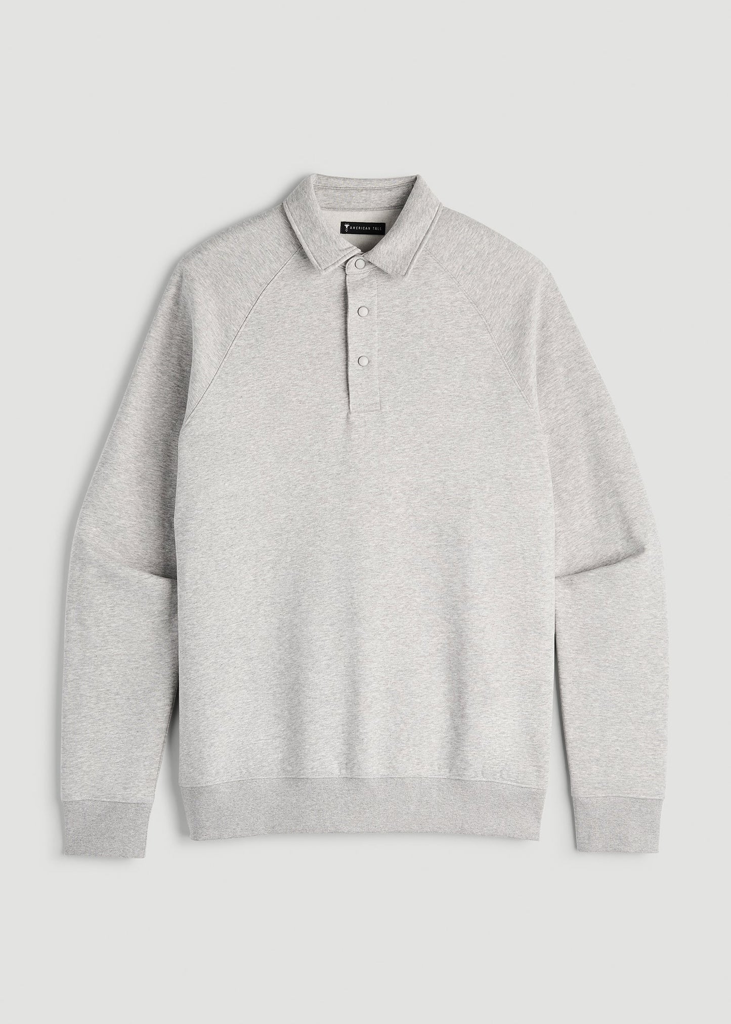 Wearever Fleece Collared Sweatshirt for Tall Men in Grey Mix
