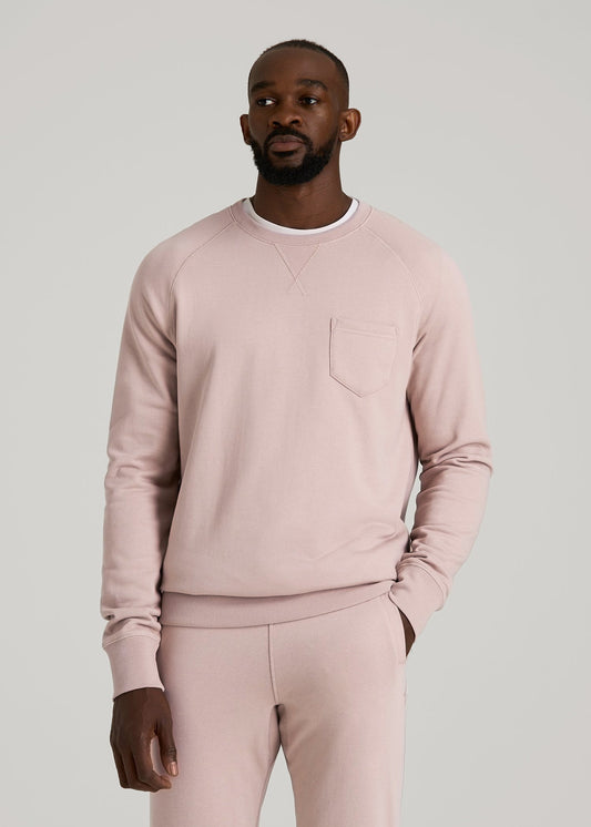 Wearever 2.0 French Terry Crewneck Sweatshirt for Tall Men in Desert Rose