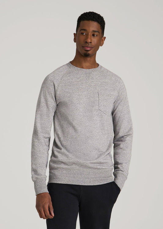 Wearever 2.0 French Terry Crewneck Sweatshirt for Tall Men in Heathered Grey