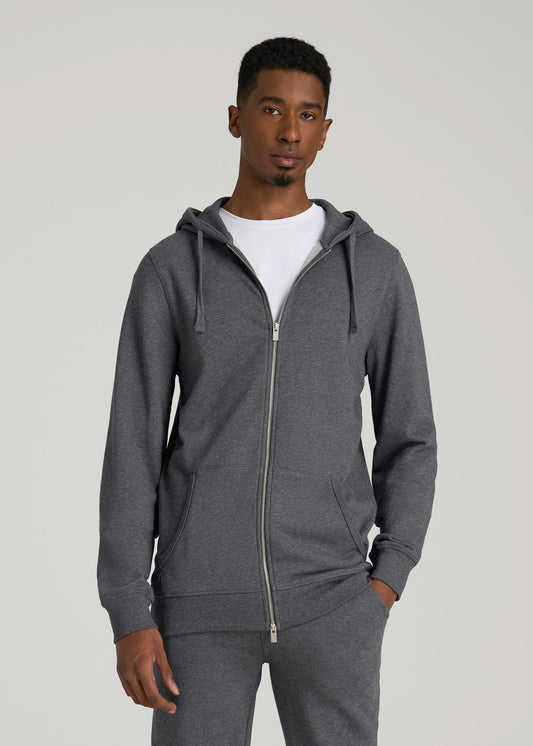 Wearever 2.0 French Terry Full-Zip Hoodie for Tall Men in Charcoal Mix