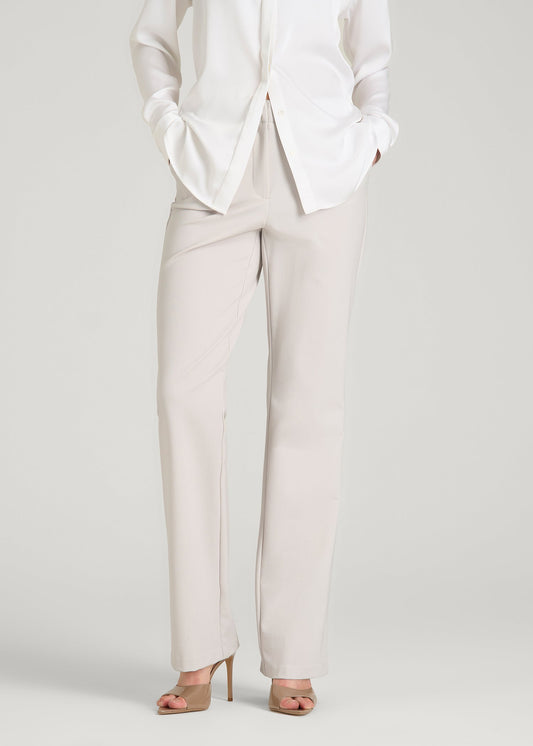 Freedom Flex Straight Leg Dress Pants for Tall Women in White Sand