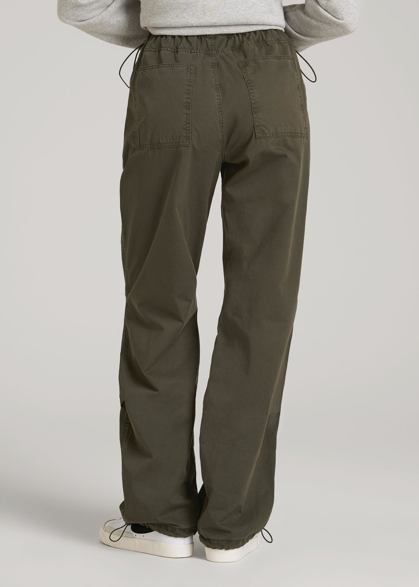 Garment Dyed Parachute Chino Pants for Tall Women in Forest Night