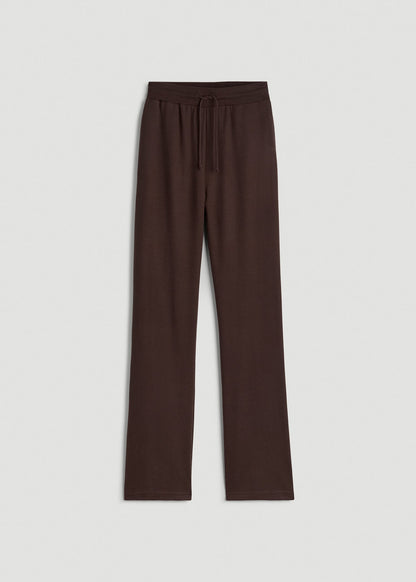 Open-Bottom Waffle Lounge Pants for Tall Women in Espresso