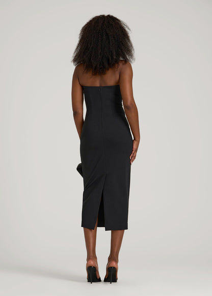 Flex Ponte Fitted Bustier Dress for Tall Women in Black