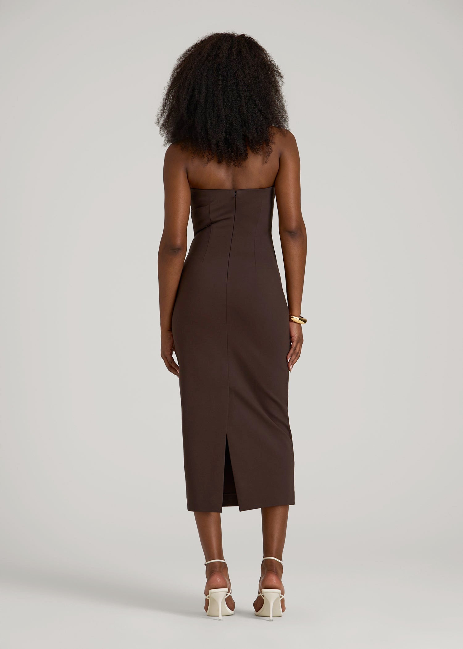 Flex Ponte Fitted Bustier Dress for Tall Women in Espresso