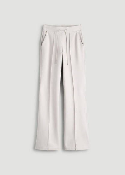 Flex Ponte Flare Pants with Drawcord for Tall Women in White Sand