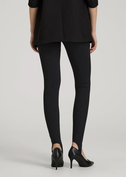 Flex Ponte Stirrup Pants for Tall Women in Black