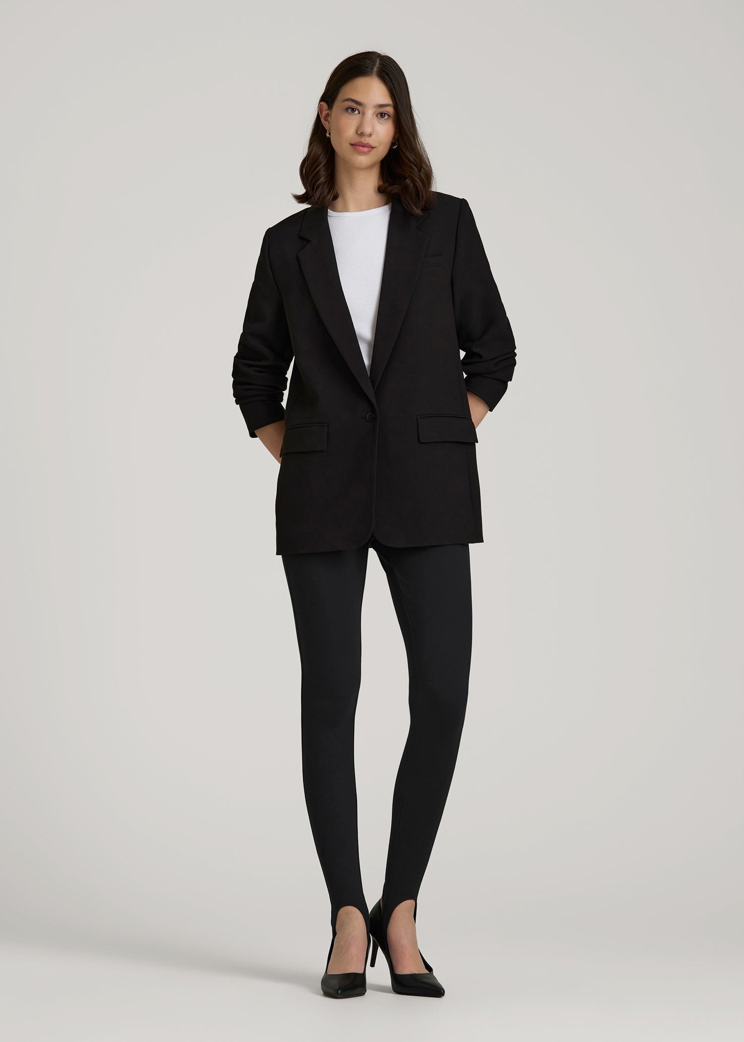 Flex Ponte Stirrup Pants for Tall Women in Black