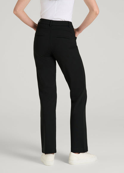 Flex Ponte Straight Leg Pants for Tall Women in Black