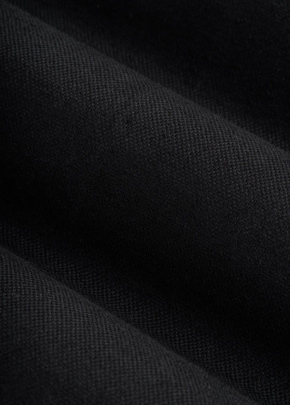 Stretch Cotton Linen Blend Pleated Shorts for Tall Women in Black