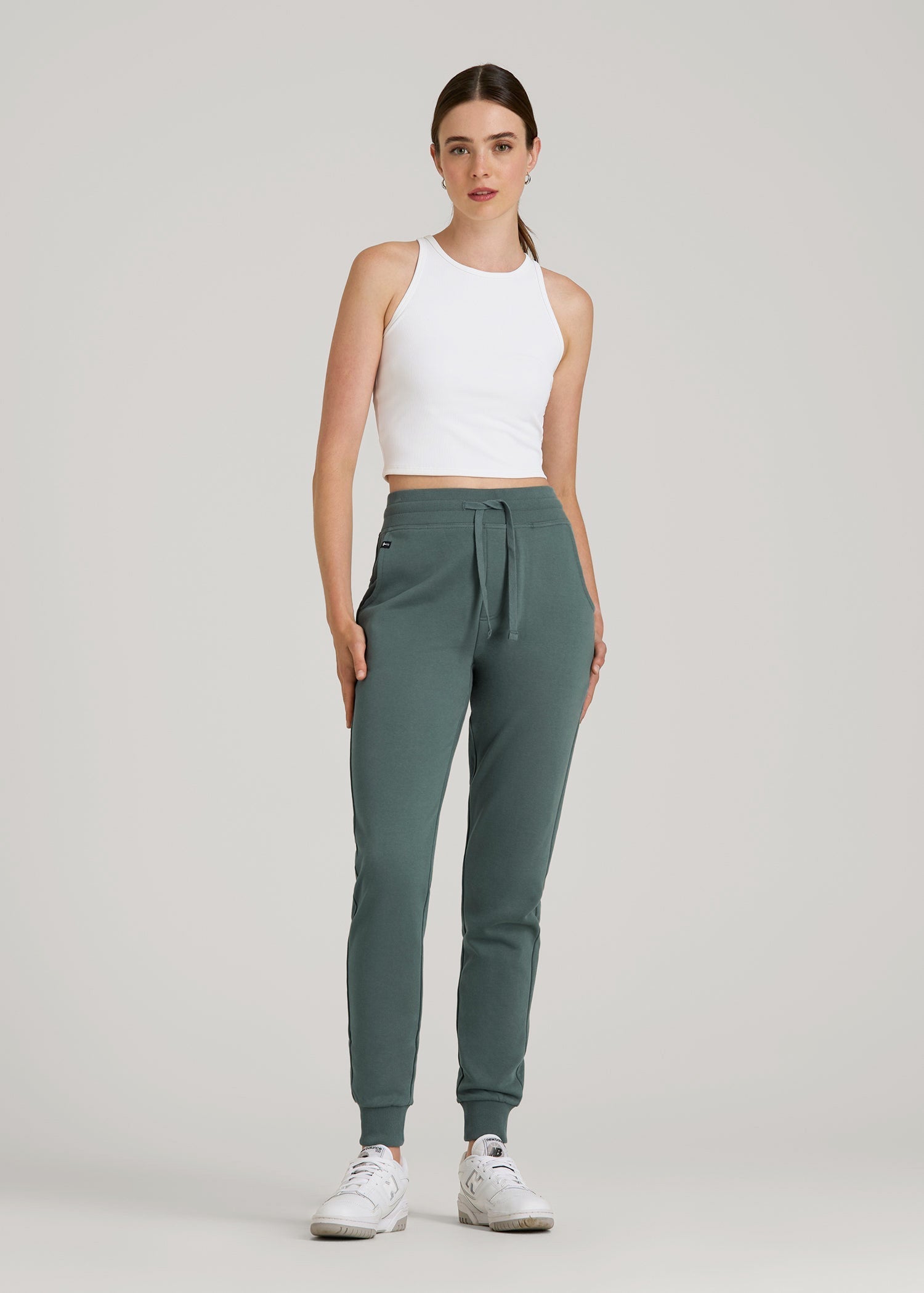 Wearever 2.0 French Terry Joggers for Tall Women in Balsam Green