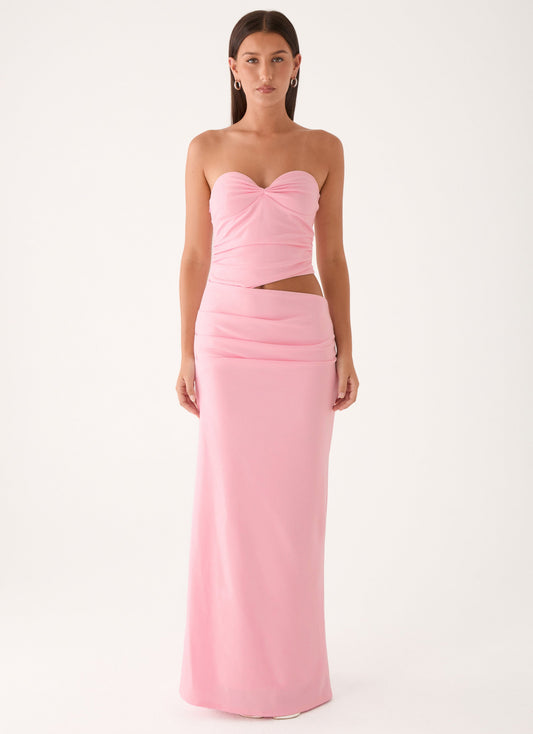 Carella Strapless Maxi Dress - Pink