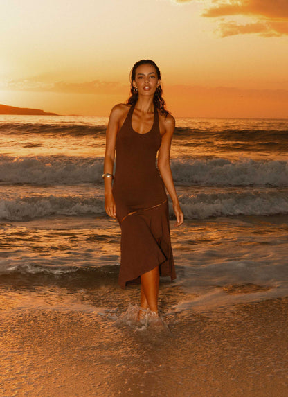 Fast Times Midi Dress - Chocolate