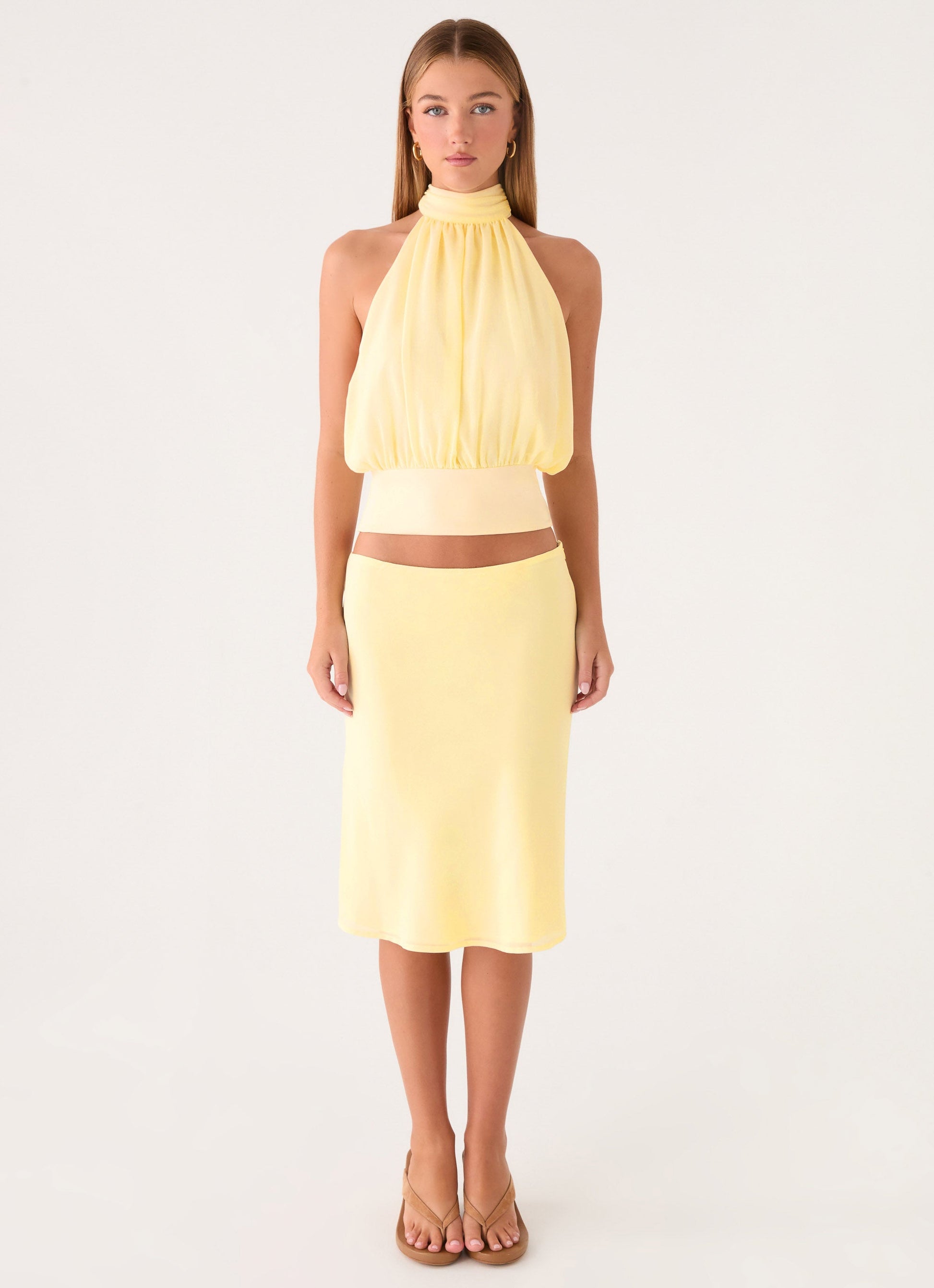 Fayloria Midi Skirt - Lemon